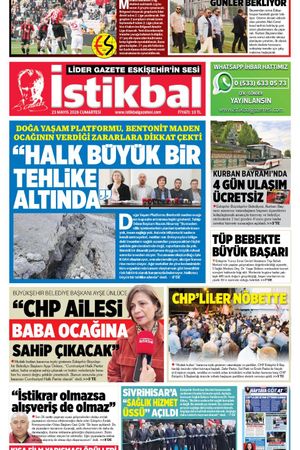 İstikbal Gazetesi 23 Mayıs 2026 Manşeti
