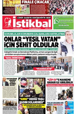 İstikbal Gazetesi 8 Mayıs 2026 Manşeti