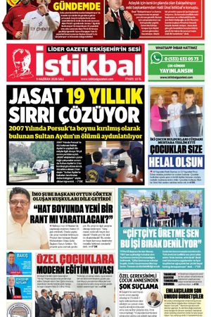 İstikbal Gazetesi 9 Haziran 2026 Manşeti