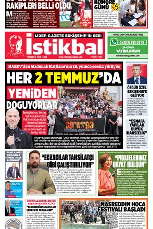 İstikbal Gazetesi 3 Temmuz 2026 Manşeti