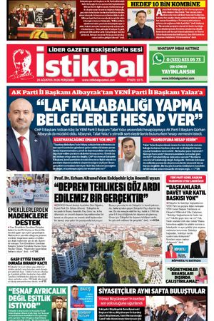 İstikbal Gazetesi 20 Ağustos 2026 Manşeti