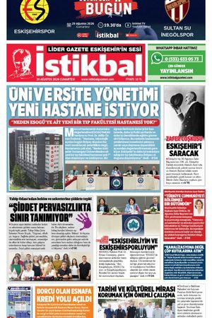 İstikbal Gazetesi 29 Ağustos 2026 Manşeti