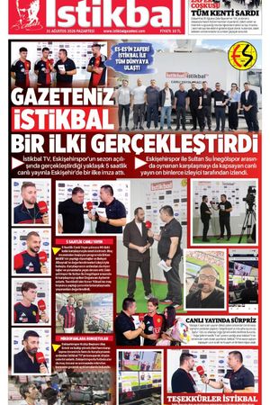 İstikbal Gazetesi 31 Ağustos 2026 Manşeti
