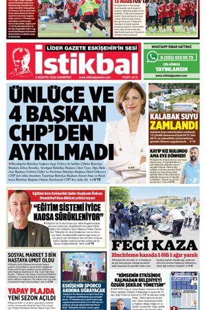 İstikbal Gazetesi 8 Ağustos 2026 Manşeti