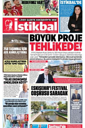 İstikbal Gazetesi 1 Eylül 2026 Manşeti