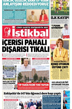 İstikbal Gazetesi 15 Eylül 2026 Manşeti