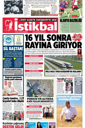 İstikbal Gazetesi 2 Eylül 2026 Manşeti