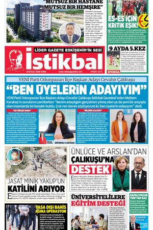 İstikbal Gazetesi 25 Eylül 2026 Manşeti