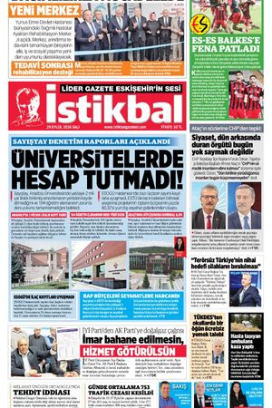 İstikbal Gazetesi 29 Eylül 2026 Manşeti