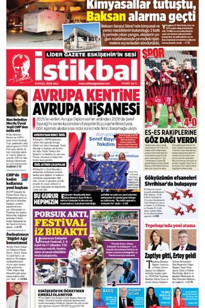 İstikbal Gazetesi 8 Eylül 2026 Manşeti