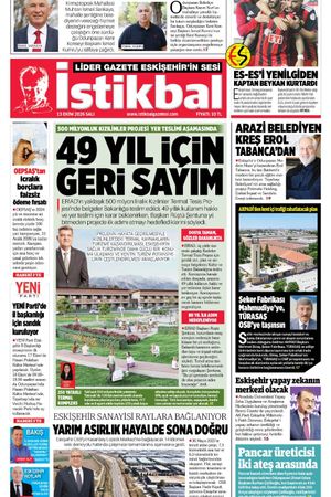 İstikbal Gazetesi 13 Ekim 2026 manşeti