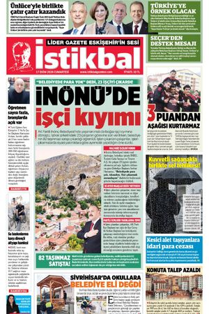 İstikbal Gazetesi 17 Ekim 2026 manşeti