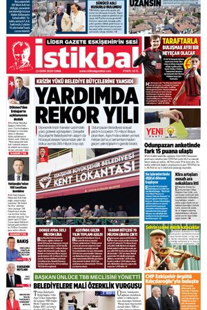 İstikbal Gazetesi 23 Ekim 2026 manşeti