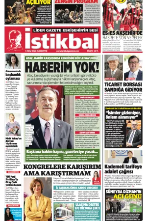 İstikbal Gazetesi 3 Ekim 2026 Manşeti
